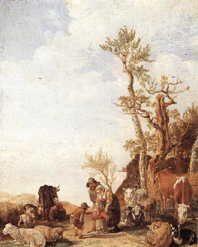 POTTER, Paulus Peasant Family with Animals F oil painting picture
